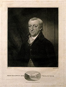 Portrait of Richard Baldwyn, d'après M. Brown, 1802, gravure en pointillé.