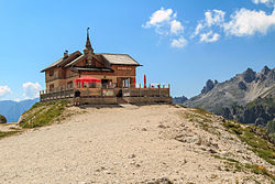 Rifugio Preuss v horské skupině Rosengarten