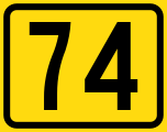 Finnish Road number 74 sign in SVG format.