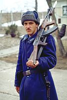 Voják rumunské armády v polovině 90. let 20. století