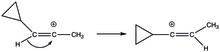 Rearrangement to cyclopropyl stabilized vinyl cation. Adapted from SVC5.tif