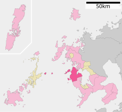 Localização de Saikai na Prefeitura de Nagasaki