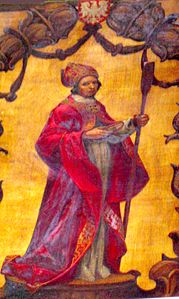 Saint Adalbert de Prague, sur une peinture du XVe siècle.