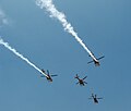 The team uses multiple helicopters in tandem for air displays