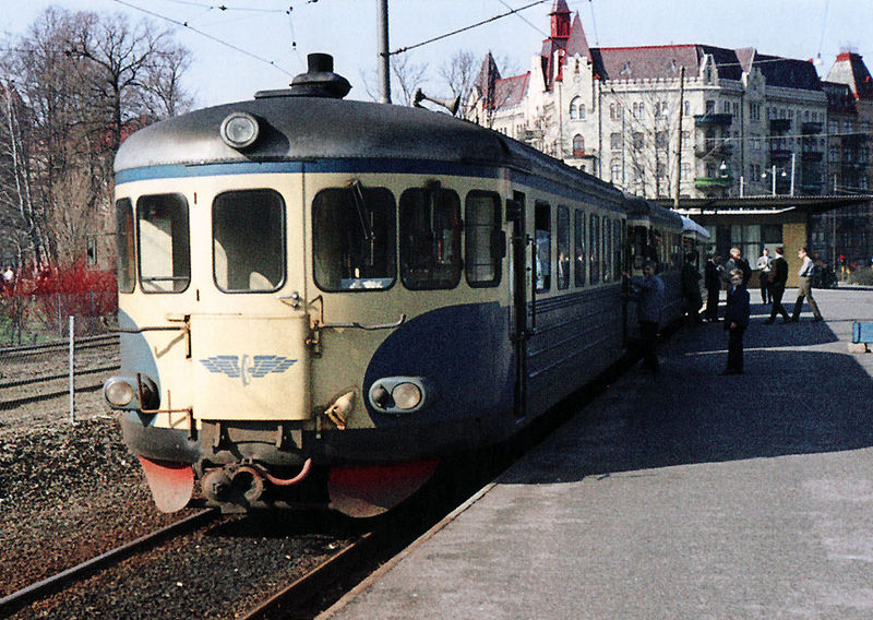 Rälsbuss vid Linnéplatsen 1965.