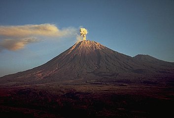 Semeru, the highest mountain in Java, with it's highest point, Mahameru