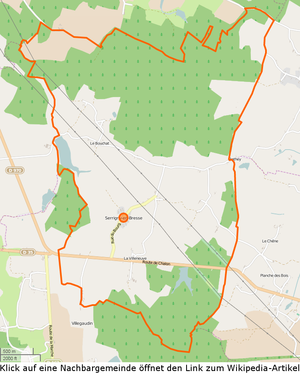 Serrigny-en-Bresse with its neighboring towns