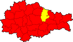Розташування Щигровського району на мапі Курської області