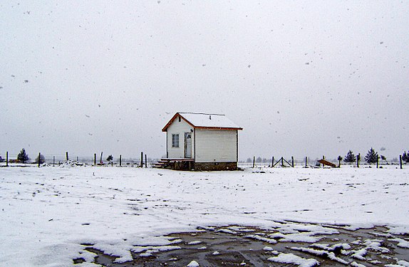 Shed in Snowfall - Oregon, USA