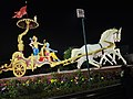 Shri Krishna riding the chariot for Arjuna statue as described in shrimad bhagwat geeta