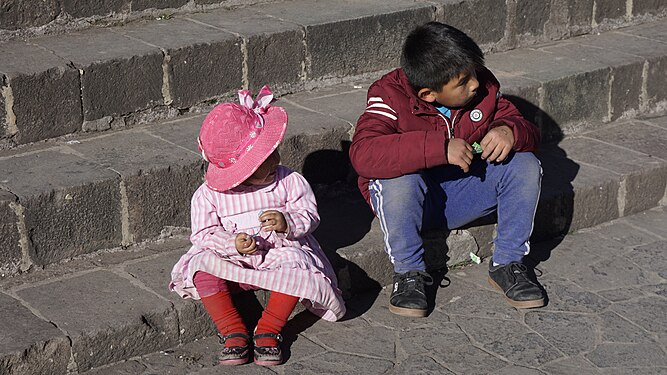 Sister and brother in cusco