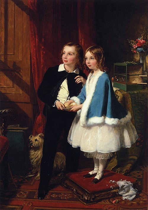 Lord Almeric and Lady Clementina, the children of the 6th Duke by his second wife, Charlotte Augusta Flower