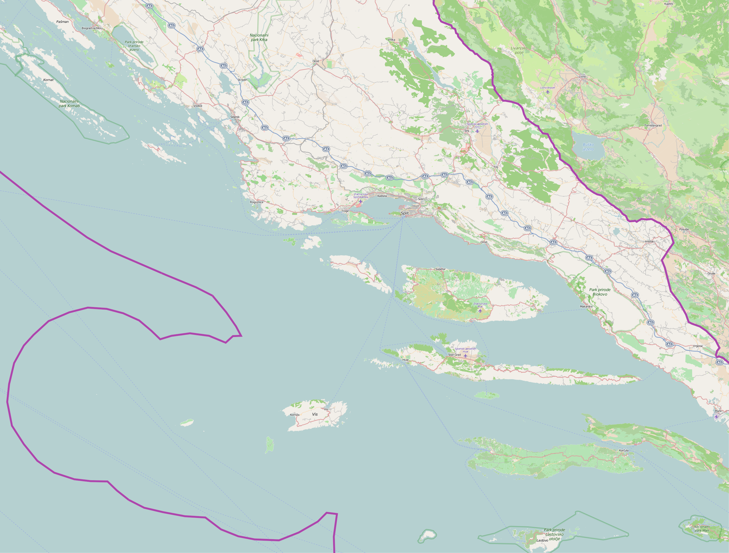 ljubitovica karta Datoteka:Split Dalmatia County OpenStreetMap.svg – Wikipedija ljubitovica karta