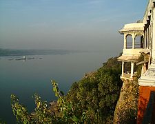 View of Narmada from top of the Ahilya fort, at Maheshwar