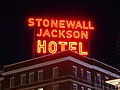 Neon sign at the Stonewall Jackson Hotel