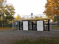 The former entrance to the smaller standing section of Studenternas IP. It was demolished in 2017. Studenternas IP Entrance.jpg