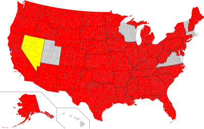 Map of United States Republican Party state and county or equivalent chapter platforms on the issue of state sanctioned same-sex marriage (as of July 3, 2018):
.mw-parser-output .legend{page-break-inside:avoid;break-inside:avoid-column}.mw-parser-output .legend-color{display:inline-block;min-width:1.25em;height:1.25em;line-height:1.25;margin:1px 0;text-align:center;border:1px solid black;background-color:transparent;color:black}.mw-parser-output .legend-text{}
Platform opposes state sanctioned same-sex marriage.
Platform supports marriage privatization of state sanctioned same-sex marriage.
Platform has no position on state sanctioned same-sex marriage.
Platform supports state sanctioned same-sex marriage. Support and opposition of same-sex marriage by state and local Republican chapters.svg