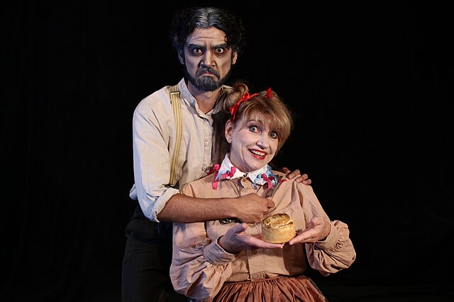 Justin Gaudoin and Phyllis Davis in Sweeney Todd: The Demon Barber of Fleet Street at the Wharf Theater, June 2018