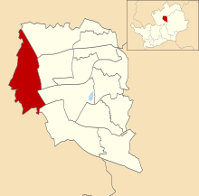 Location of Symonds Green ward Symonds Green ward in Stevenage 1999.svg