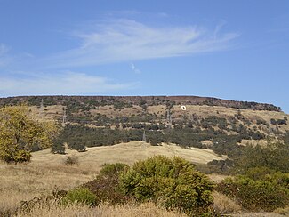 South Table Mountain with the symbolic "O", which stands for (and faces) the city of Oroville Table Mountain Butte County California.jpg