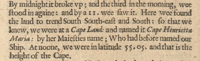 File:The Strange and Dangerous Voyage (Thomas James, 1633) - 6 excerpt from page 28.png