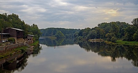 The confluence of the rivers Vltava and Labe near Melnik castle, Czech Republic.JPG