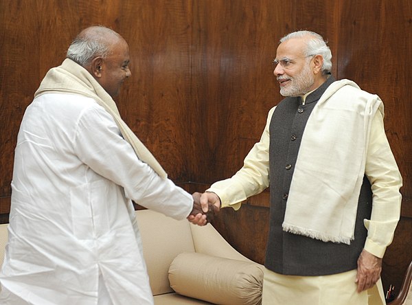 Deve Gowda and Narendra Modi