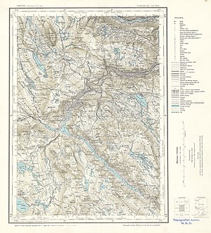 300px topographic map of norway%2c f30 vest vinstra%2c 1960