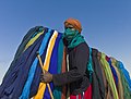 Tulbandverkoper naby Timboektoe, Mali