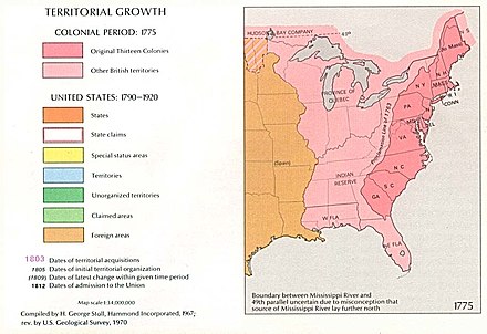 Map of the thirteen colonies in 1775 USA Territorial Growth 1775.jpg