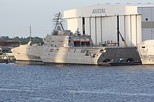 Coronado undergoing final retrofit in Mobile on 1 September 2012 USS Coronado (LCS-4).jpg