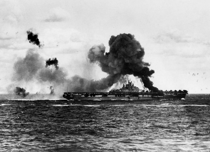 File:USS Intrepid (CV-11) burning April 1945.jpeg