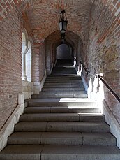 Up, covered Jezsuita Stairs, Fisherman's Bastion, 2016 Budapest.jpg