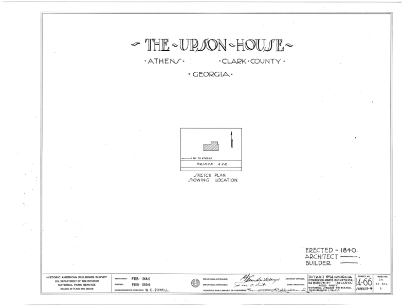 File:Upson House, 1000 Prince Avenue, Athens, Clarke County, GA HABS GA,30-ATH,2- (sheet 0 of 4).png