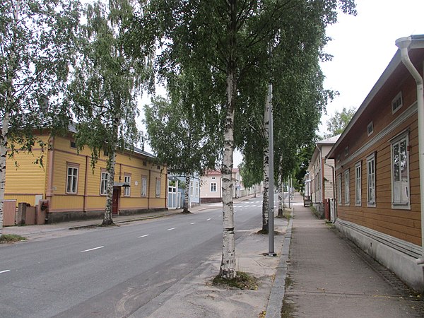 Old wooden blocks of Uusikaupunki