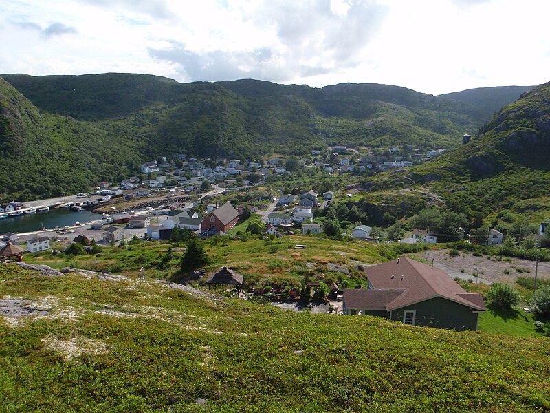 File:View from the northside hills of Petty Harbour -a.jpg