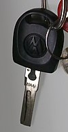 Internal-cut key from a Volkswagen automobile Volkswagen internal cut key.jpg
