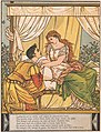 "He stands—he stoops to gaze—he kneels—he wakes her with a kiss", woodcut by Walter Crane