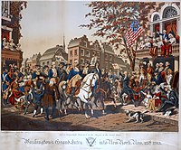 Washingtons großer Einzug in New York, 25. November 1783 von Alphonse Bigot