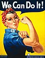 名为《我们能做到！》的美国战时宣传画，鼓励女性工人保持战时生产