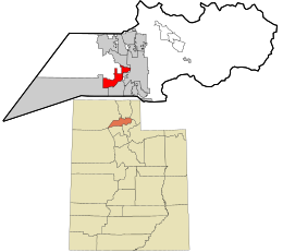 Localização no condado de Weber e no estado de Utah