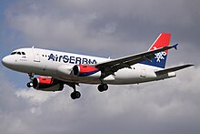 Airbus A319 aux couleurs d'Air Serbia