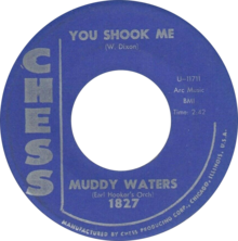 Side-A label of the US single You Shook Me by Muddy Waters US vinyl.png