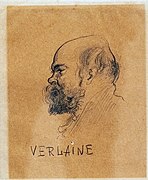 Portrait de Verlaine profil gauche by Louis Anquetin in Musée Toulouse-Lautrec Albi