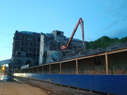 Demolition of a milling plant in Nizhny Novgorod, Russia