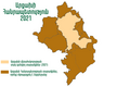 Արցախի Հանրապետության քարտեզը ՝ 2021 թվականի հունվարի 1-ի դրությամբ