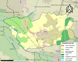 Kolorowa mapa przedstawiająca użytkowanie gruntów.