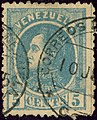 5 centavos, large bridge cancelled CORREOS ... Mi23y (thick paper).