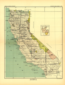 1896 California Map 2 of Indian(First Nations) Cessions and Reservations 1896 California Map 2 Smithsonian Institute Report.png