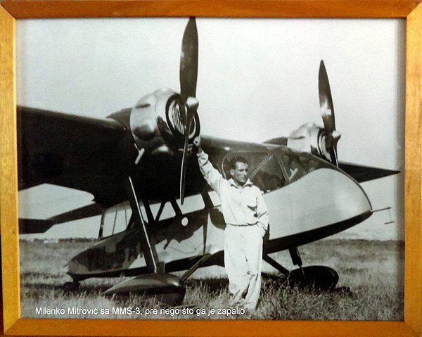 Milenko Mitrović Spirta with MMS-3, before he set it on fire, to prevent Germans to take it (April 1941).